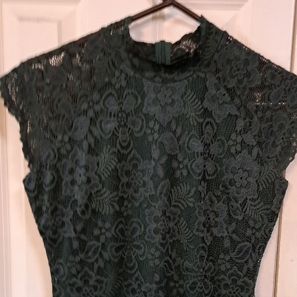 Windsor Green Lace Midi Dress - Picture 5 of 6